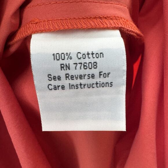 J. Peterman Long Sleeve 1947 Dress Size 12 Coral Red Cotton Flare Fit Retro - Picture 3 of 13